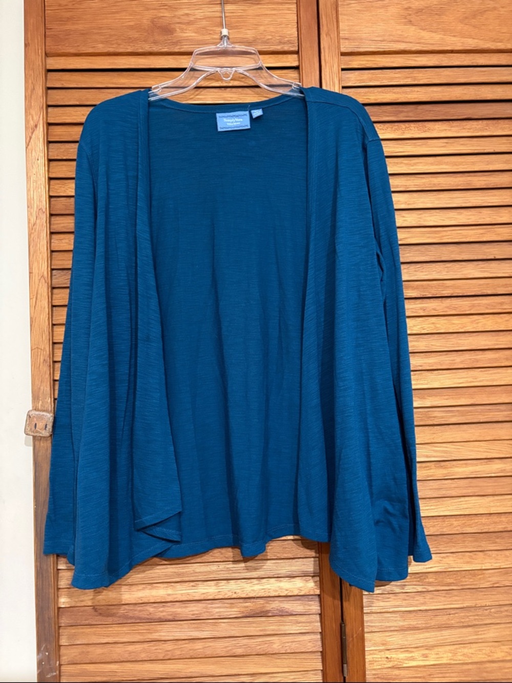 Simply  Vera Wang Teal Open-Front Cardigan